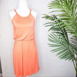 Soprano Coral Stretchy Elastic Waist Mini Dress